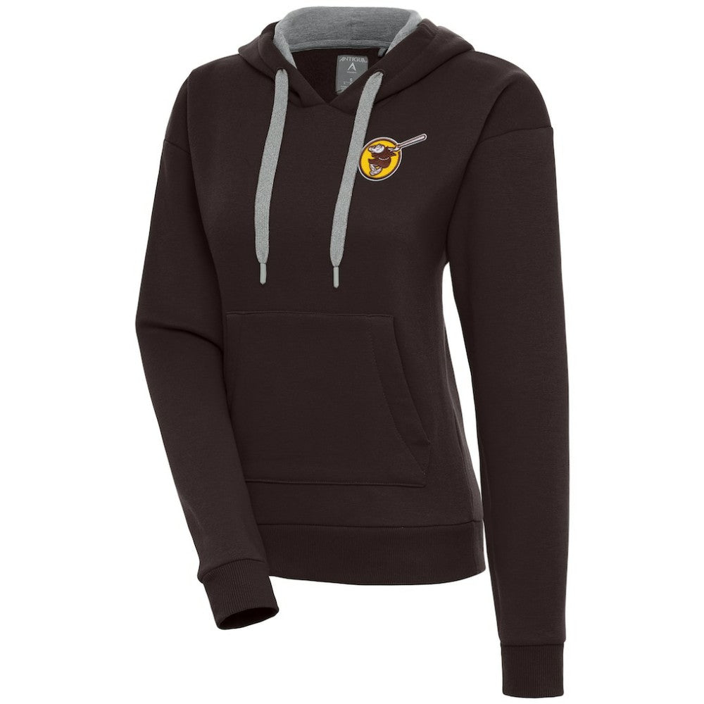 San Diego Padres Antigua Women's Cooperstown Victory Pullover Hoodie - Brown