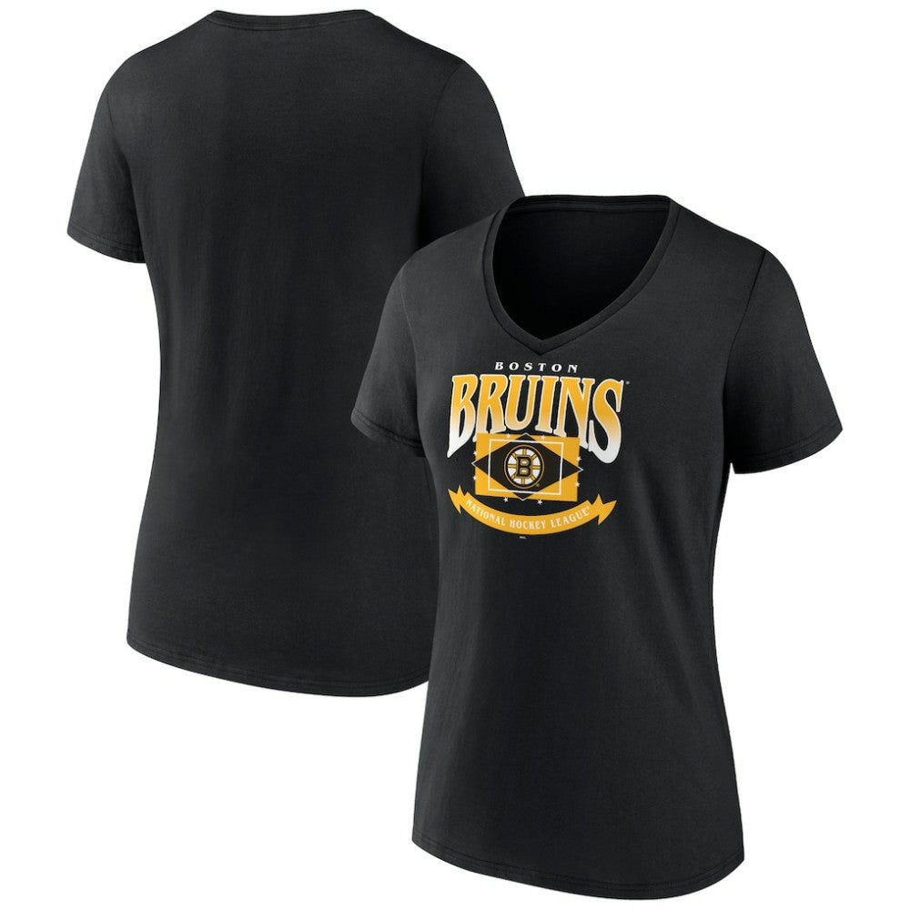 Boston Bruins Women's Slapshot V-Neck T-Shirt