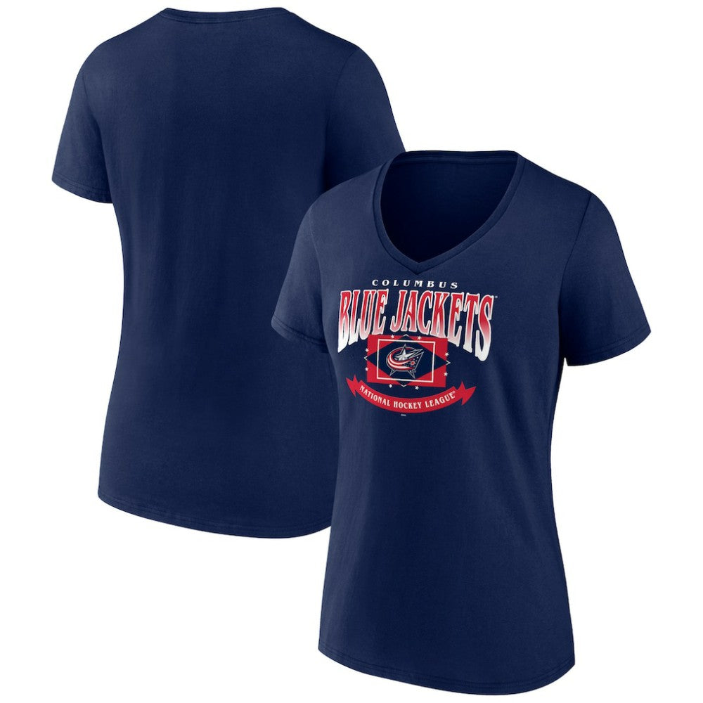 Columbus Blue Jackets Women's Slapshot V-Neck T-Shirt