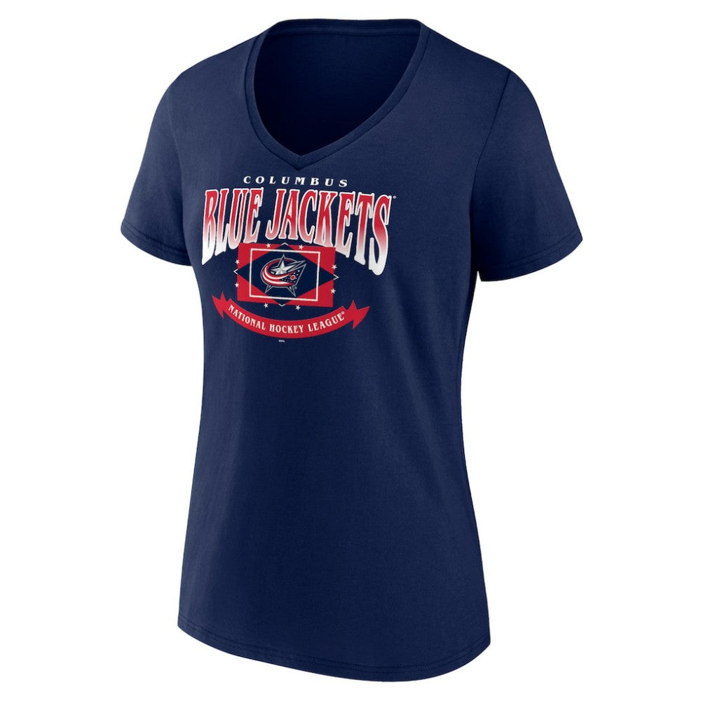Columbus Blue Jackets Women's Slapshot V-Neck T-Shirt