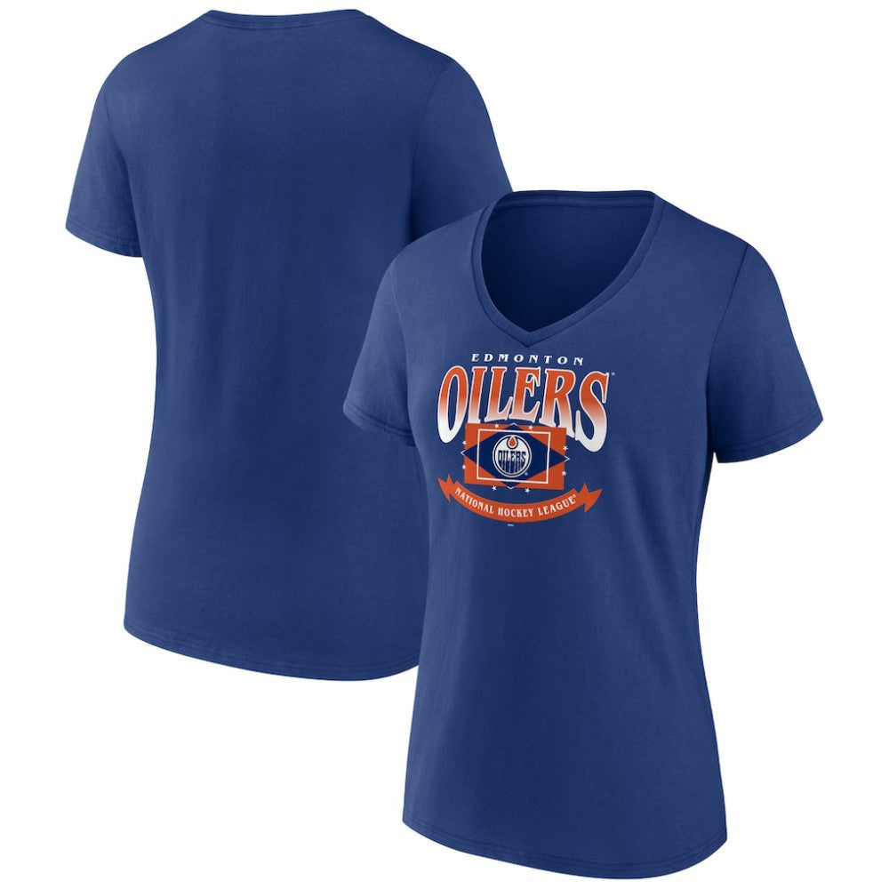 Edmonton Oilers Women's Slapshot V-Neck T-Shirt