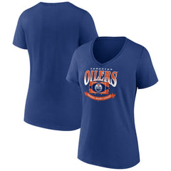 Edmonton Oilers Women's Slapshot V-Neck T-Shirt