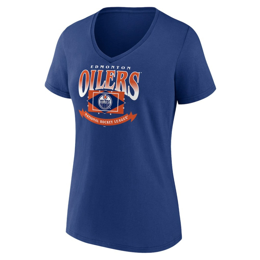 Edmonton Oilers Women's Slapshot V-Neck T-Shirt