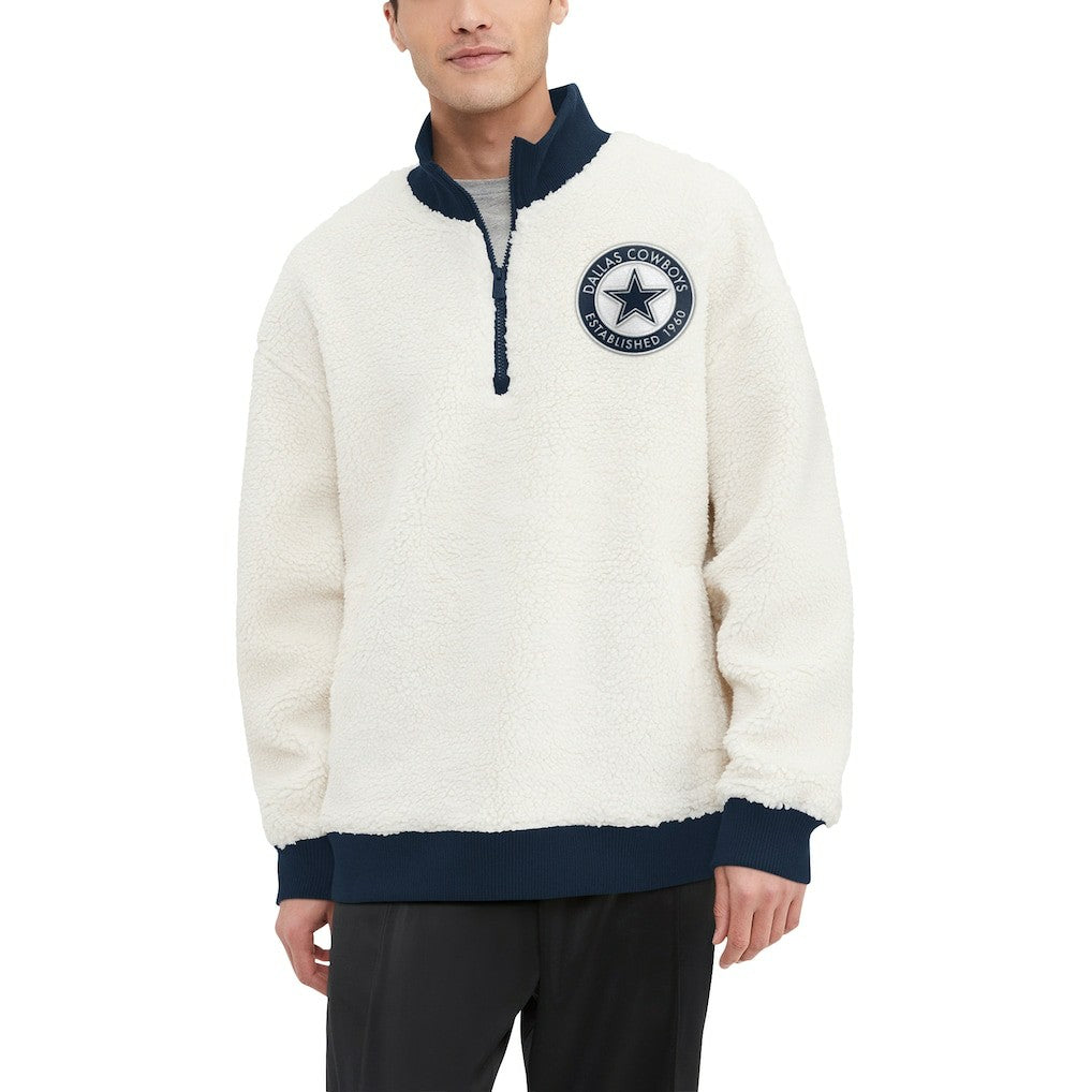 NFL Dallas Cowboys Tommy Hilfiger Jordan Sherpa Quarter-Zip Jacket