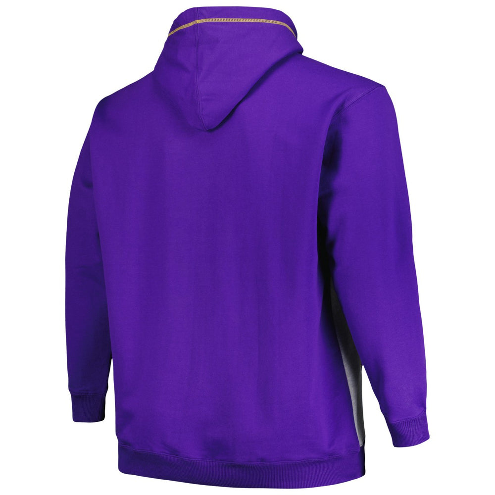 Los Angeles Lakers Big & Tall Contrast Pieced Stitched Full-Zip Hoodie - Purple/Heather Gray | Fanatics outlet