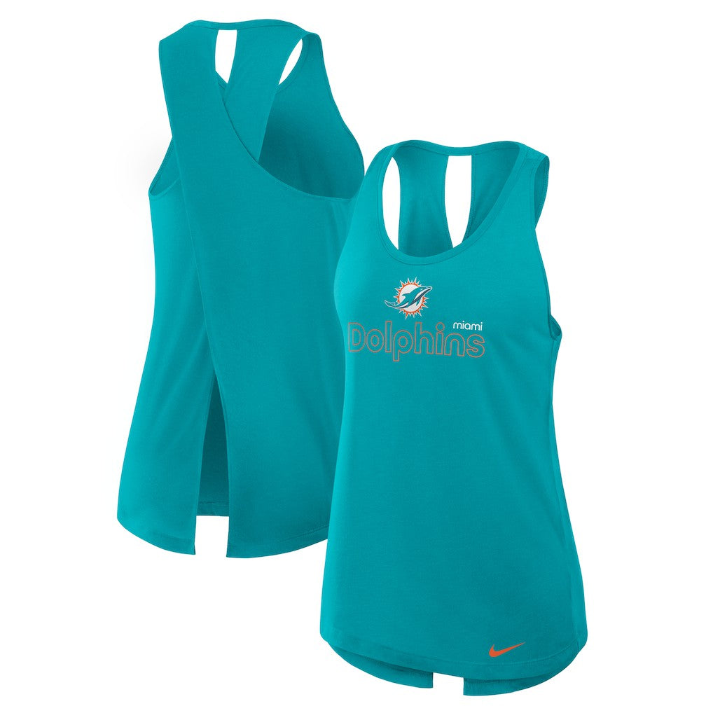NFL Miami Dolphins Women's Open-Back Crisscross Dri-FIT Tank Top