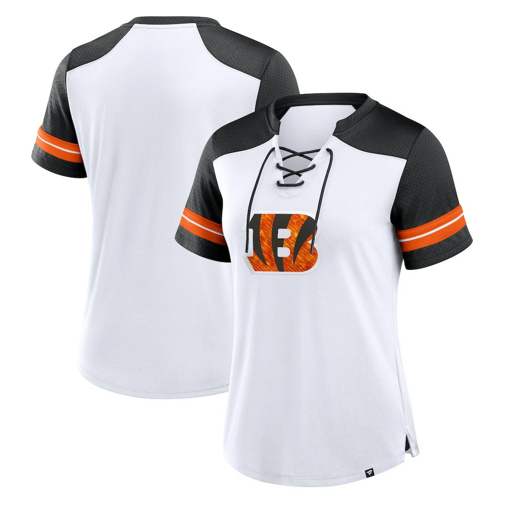 NFL Cincinnati Bengals Women's Foiled Primary Lace-Up T-Shirt