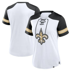 NFL New Orleans Saints Women's Foiled Primary Lace-Up T-Shirt