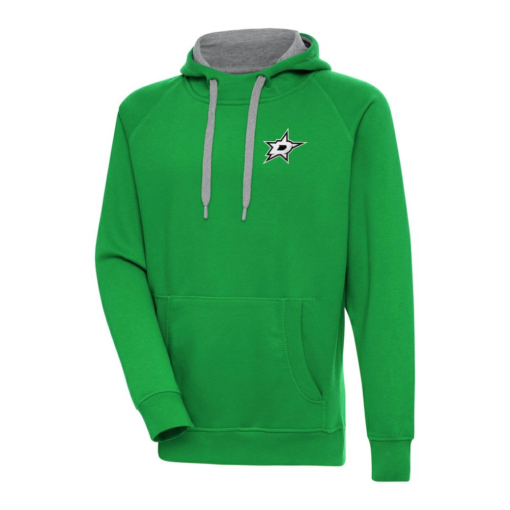 Dallas Stars Antigua Metallic Logo Victory Pullover Hoodie