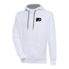 Philadelphia Flyers Antigua Metallic Logo Victory Pullover Hoodie