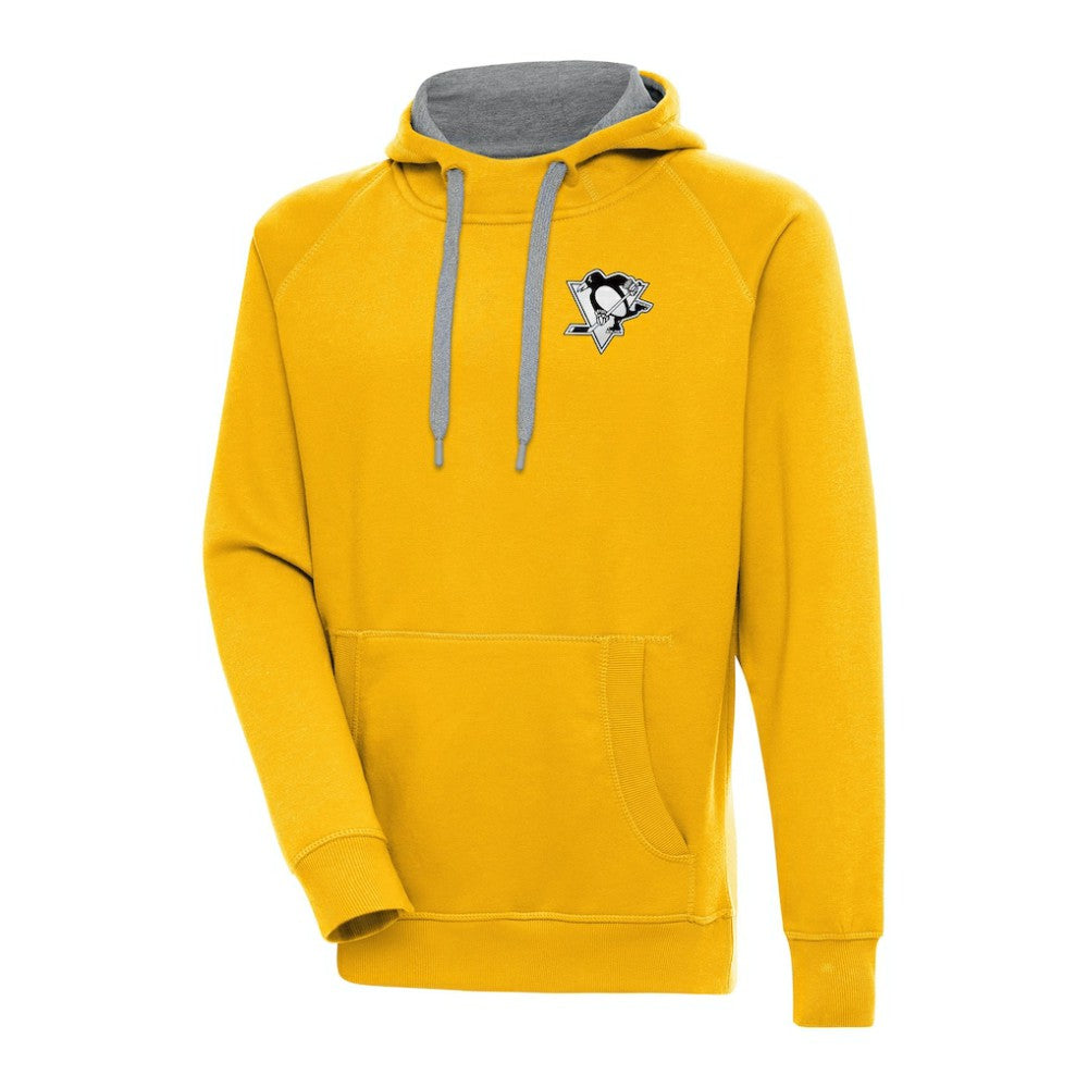 Pittsburgh Penguins Antigua Metallic Logo Victory Pullover Hoodie