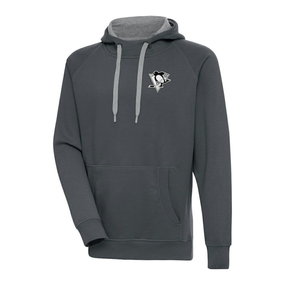 Pittsburgh Penguins Antigua Metallic Logo Victory Pullover Hoodie