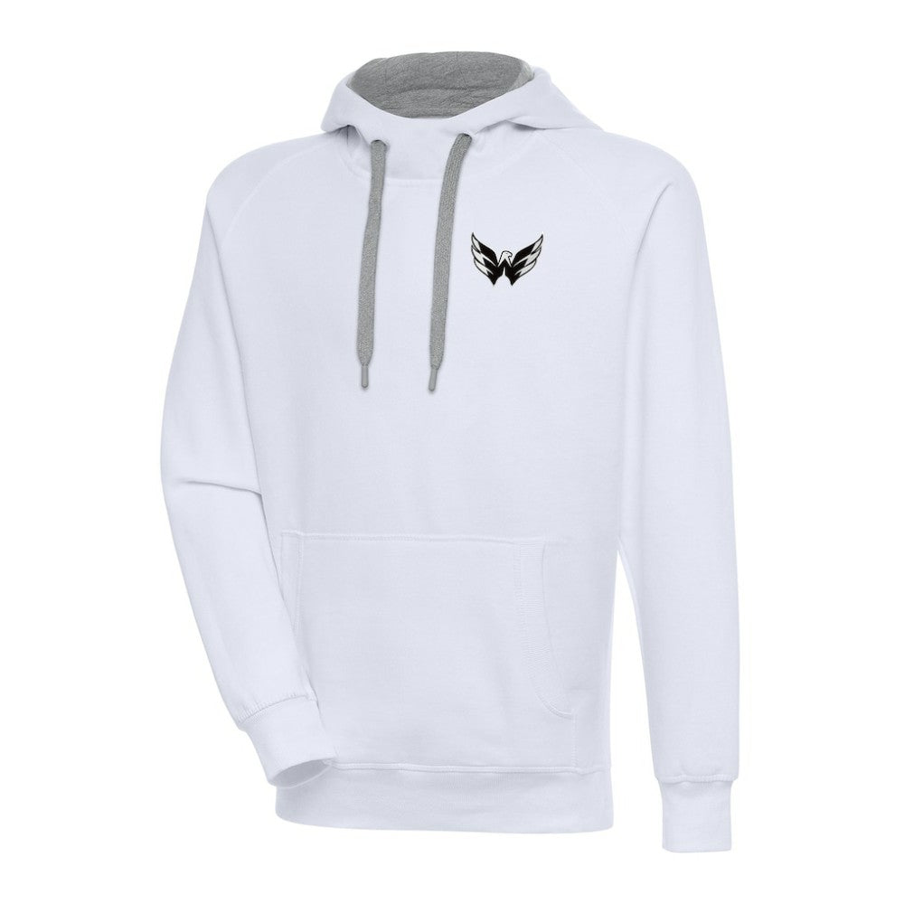 Washington Capitals Antigua Metallic Logo Victory Pullover Hoodie