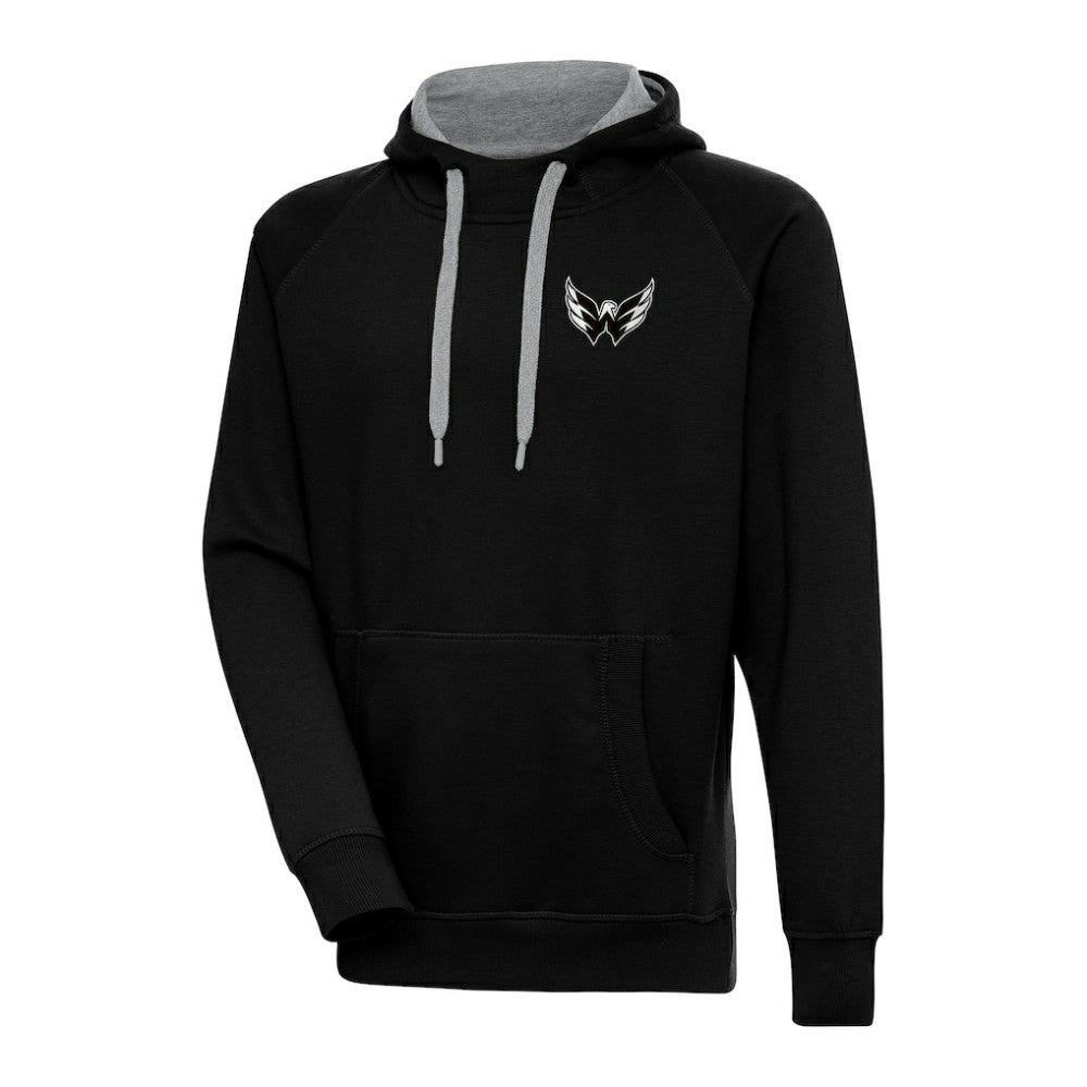 Washington Capitals Antigua Metallic Logo Victory Pullover Hoodie