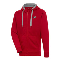 Carolina Hurricanes Antigua Metallic Logo Victory Full-Zip Hoodie