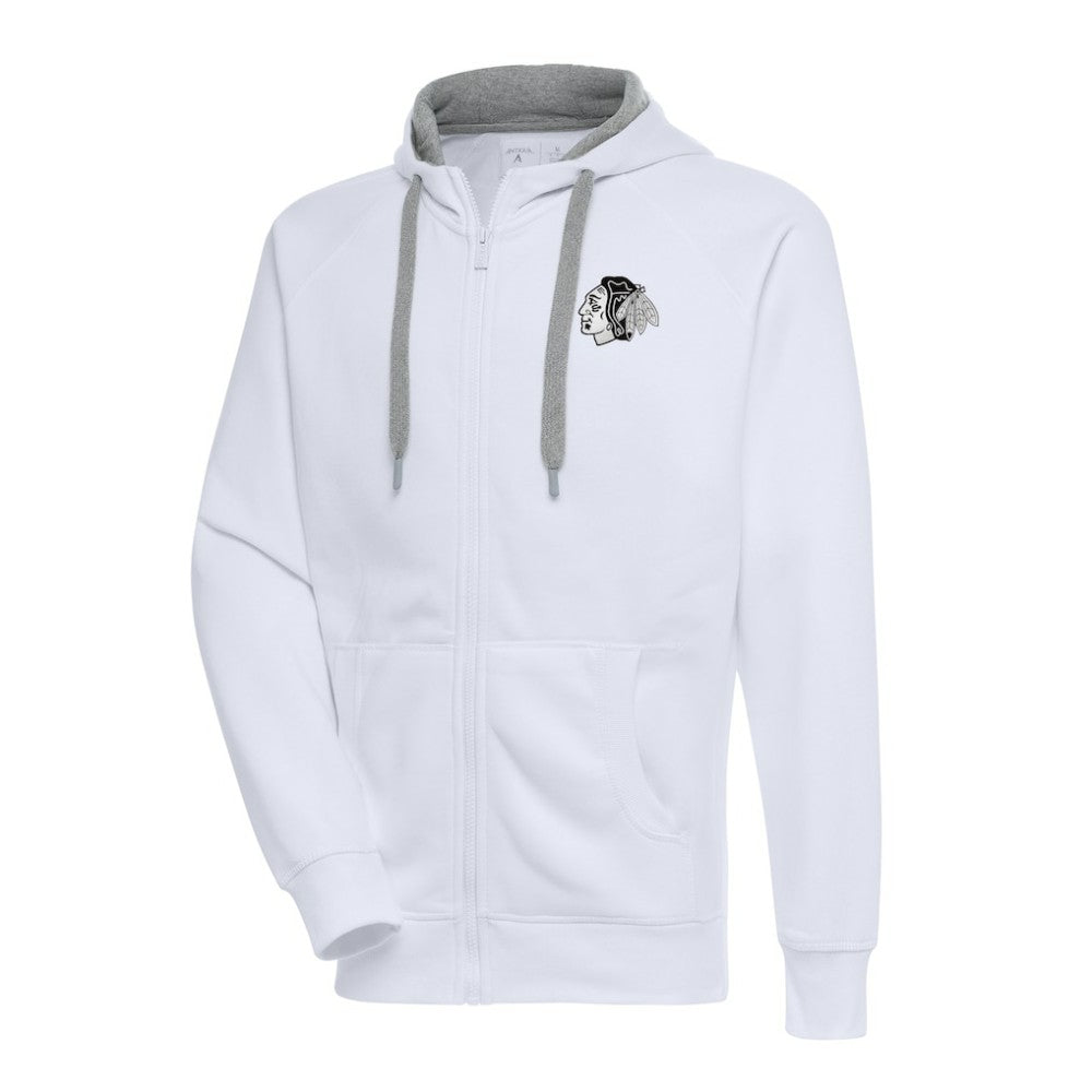 Chicago Blackhawks Antigua Metallic Logo Victory Full-Zip Hoodie