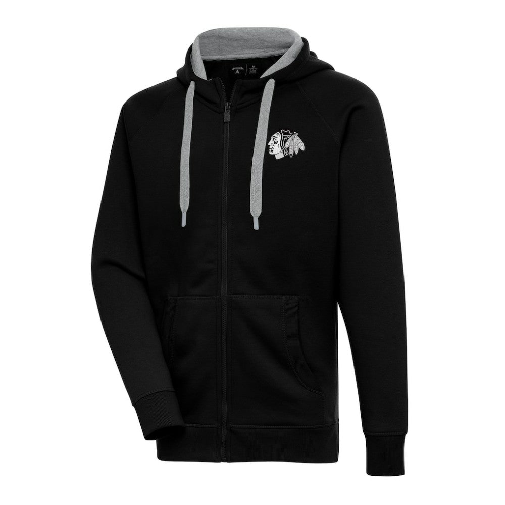 Chicago Blackhawks Antigua Metallic Logo Victory Full-Zip Hoodie