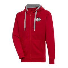 Chicago Blackhawks Antigua Metallic Logo Victory Full-Zip Hoodie