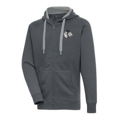 Chicago Blackhawks Antigua Metallic Logo Victory Full-Zip Hoodie