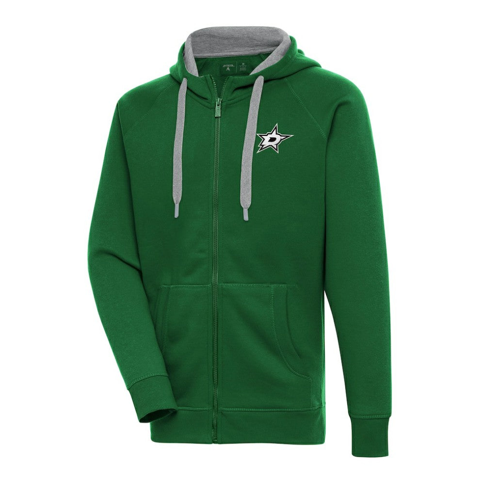 Dallas Stars Antigua Metallic Logo Victory Full-Zip Hoodie