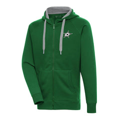 Dallas Stars Antigua Metallic Logo Victory Full-Zip Hoodie