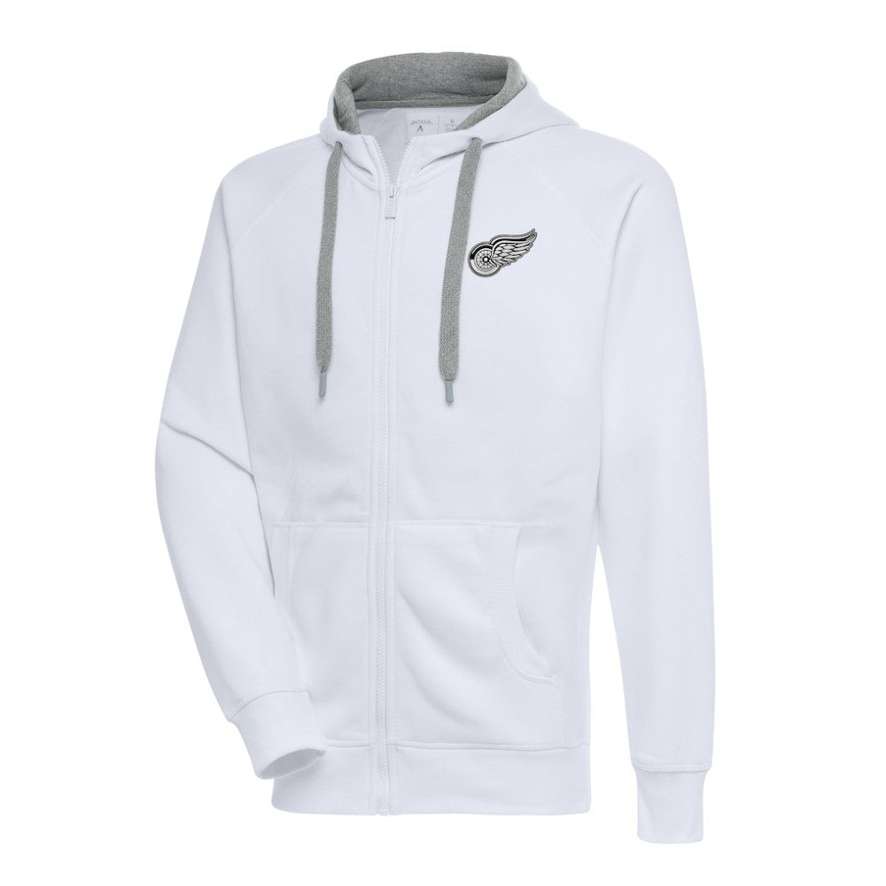 Detroit Red Wings Antigua Metallic Logo Victory Full-Zip Hoodie