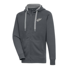 Detroit Red Wings Antigua Metallic Logo Victory Full-Zip Hoodie
