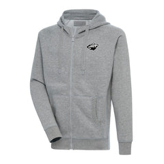 Minnesota Wild Antigua Metallic Logo Victory Full-Zip Hoodie