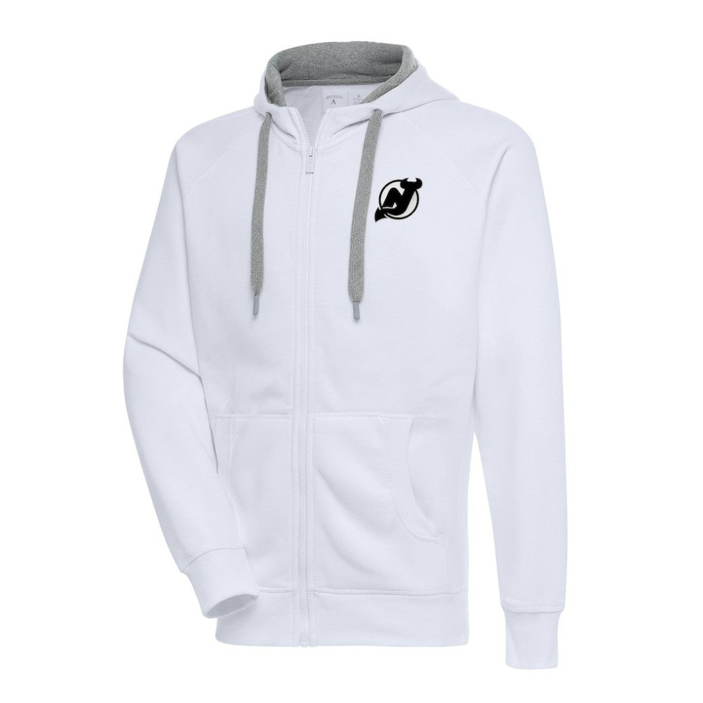 New Jersey Devils Antigua Metallic Logo Victory Full-Zip Hoodie