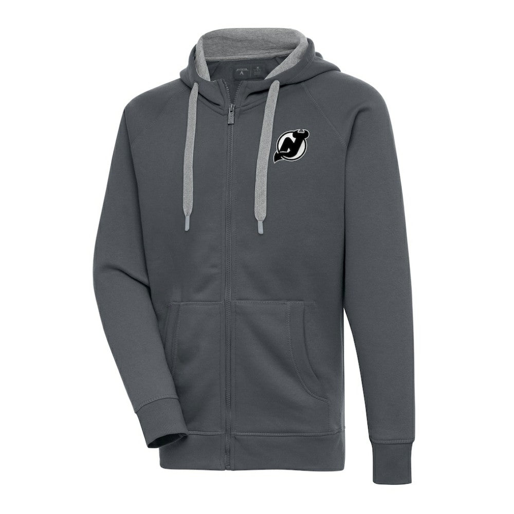 New Jersey Devils Antigua Metallic Logo Victory Full-Zip Hoodie