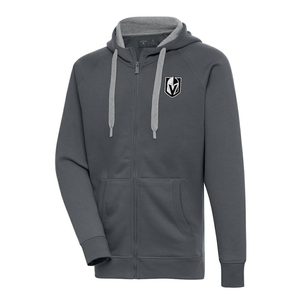 Vegas Golden Knights Antigua Metallic Logo Victory Full-Zip Hoodie