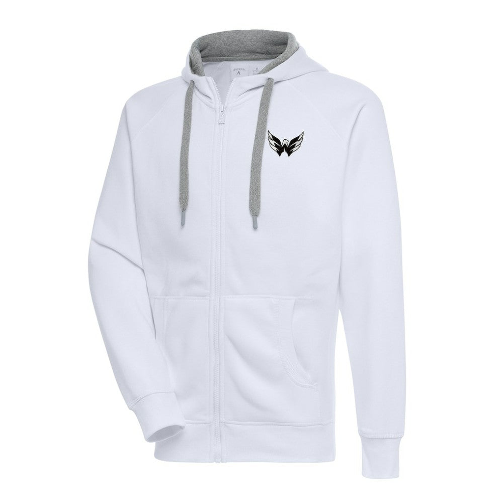 Washington Capitals Antigua Metallic Logo Victory Full-Zip Hoodie