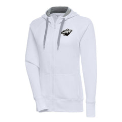 Minnesota Wild Antigua Women's Metallic Logo Victory Full-Zip Hoodie
