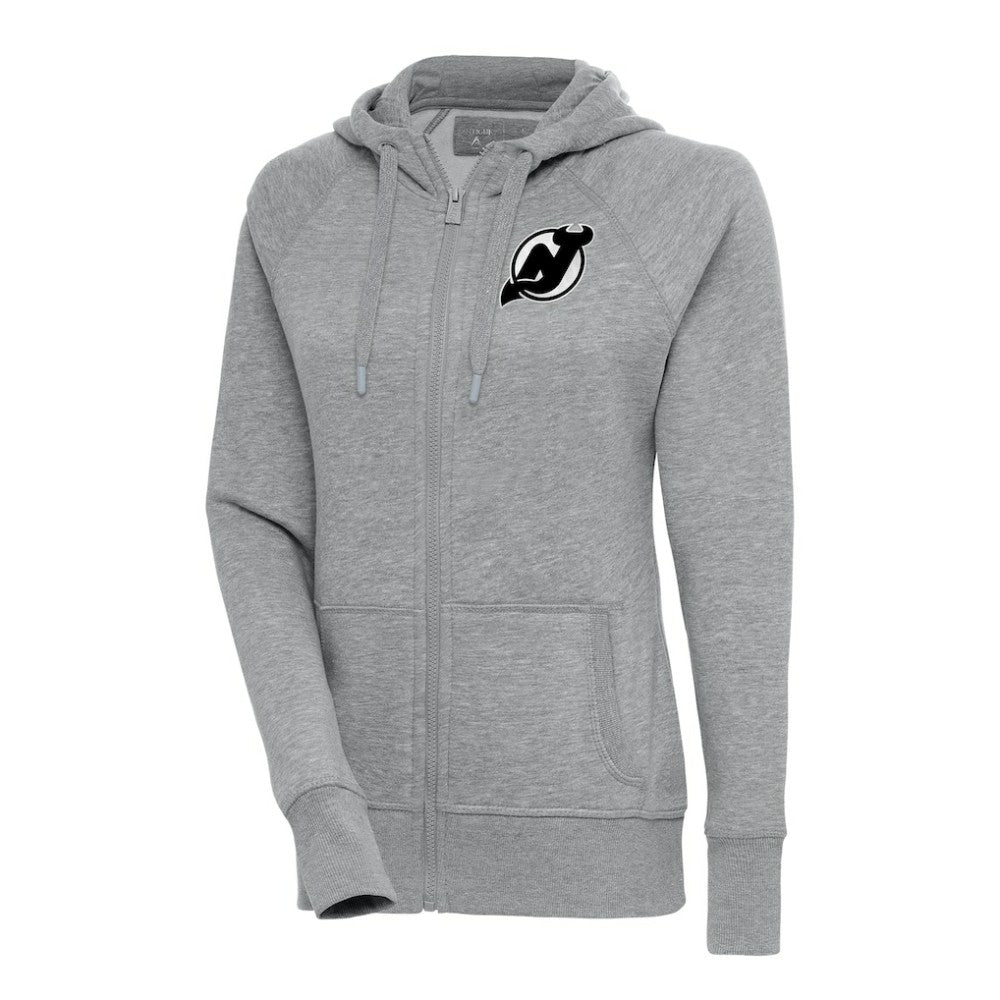 New Jersey Devils Antigua Women's Metallic Logo Victory Full-Zip Hoodie
