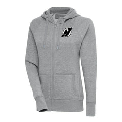 New Jersey Devils Antigua Women's Metallic Logo Victory Full-Zip Hoodie