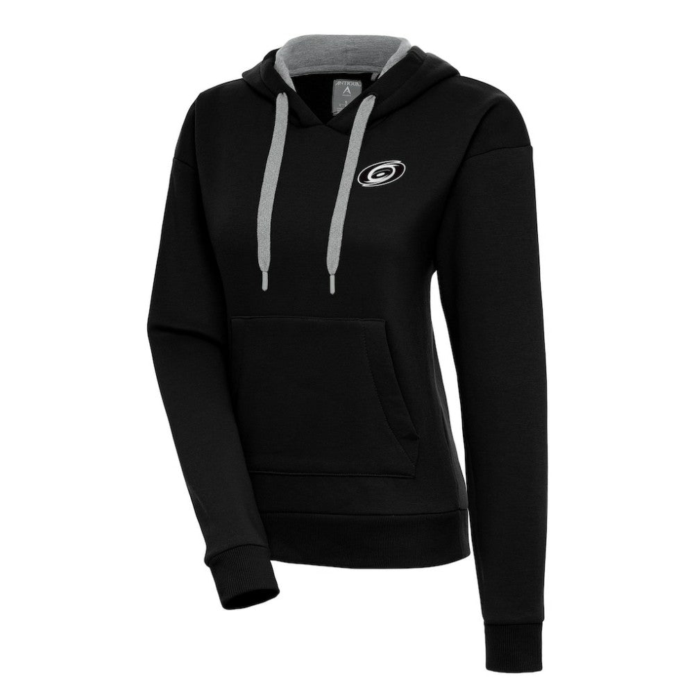 Carolina Hurricanes Antigua Women's Metallic Logo Victory Pullover Hoodie