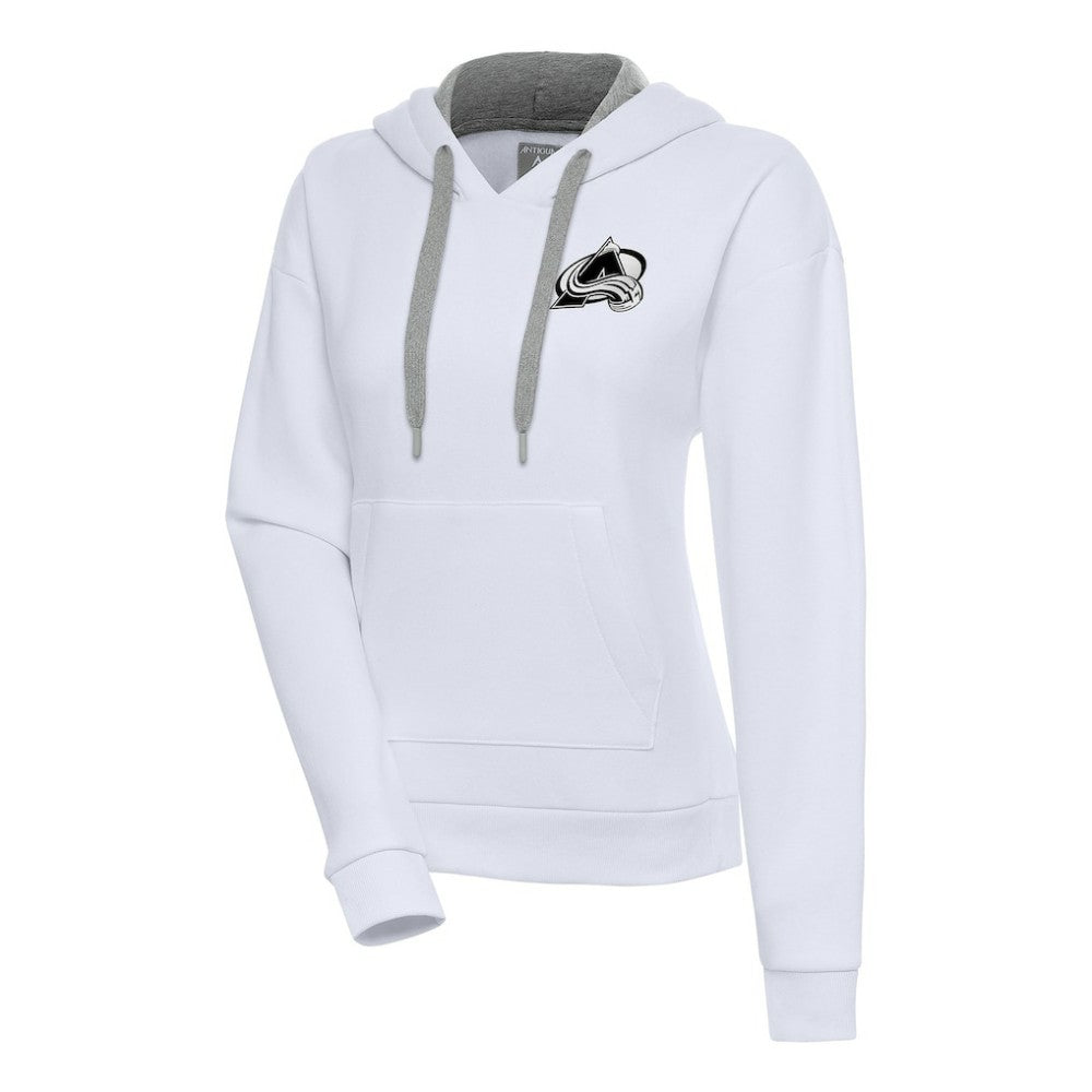 Colorado Avalanche Antigua Women's Metallic Logo Victory Pullover Hoodie