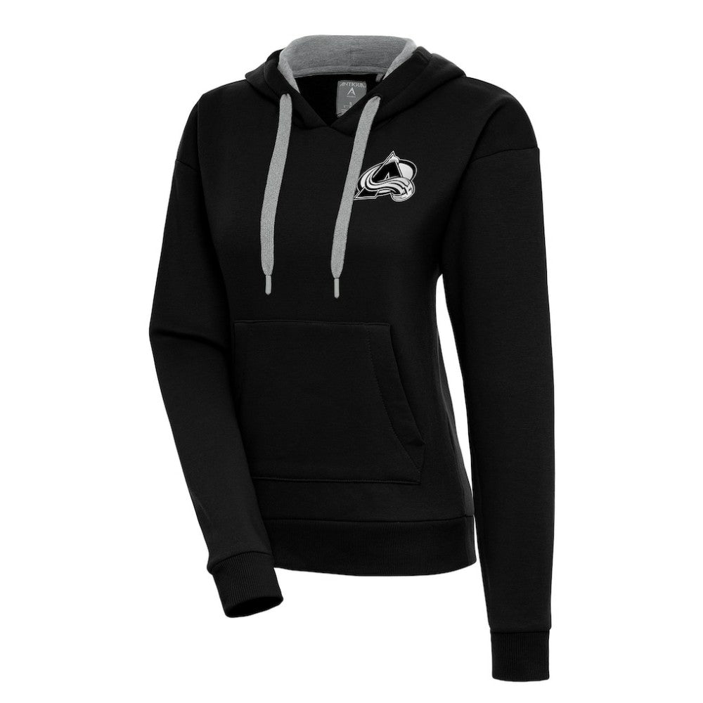 Colorado Avalanche Antigua Women's Metallic Logo Victory Pullover Hoodie