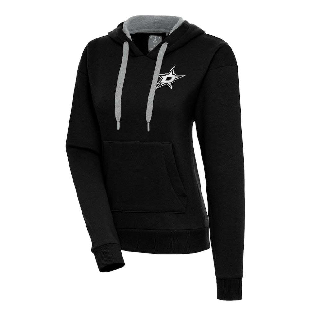 Dallas Stars Antigua Women's Metallic Logo Victory Pullover Hoodie