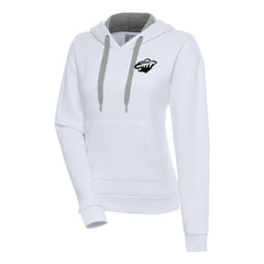 Minnesota Wild Antigua Women's Metallic Logo Victory Pullover Hoodie