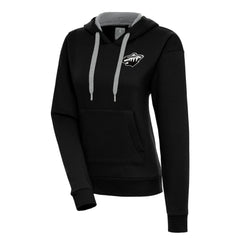 Minnesota Wild Antigua Women's Metallic Logo Victory Pullover Hoodie