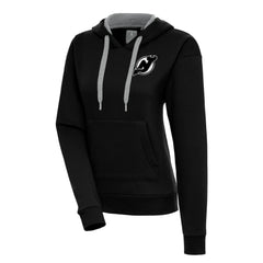 New Jersey Devils Antigua Women's Metallic Logo Victory Pullover Hoodie