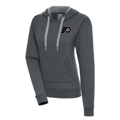 Philadelphia Flyers Antigua Women's Metallic Logo Victory Pullover Hoodie