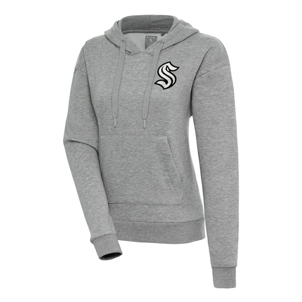 Seattle Kraken Antigua Women's Metallic Logo Victory Pullover Hoodie