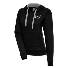 Washington Capitals Antigua Women's Metallic Logo Victory Pullover Hoodie