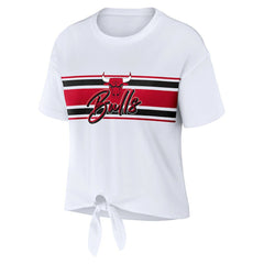 Chicago Bulls WEAR by Erin Andrews Women's Tie-Front T-Shirt sale - White sale
