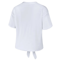 Los Angeles Lakers WEAR by Erin Andrews Women's Tie-Front T-Shirt - White on sale