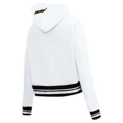 Miami Heat Pro Standard Women's Script Tail Cropped Pullover Hoodie - White cheap
