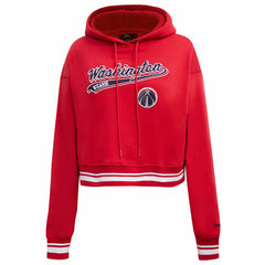 Washington Wizards Pro Standard Women's Script Tail Cropped Pullover Hoodie - Red for sale