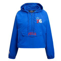 Philadelphia 76ers Pro Standard Classic Wind Woven Cropped Half-Zip Jacket - Royal shop